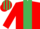 Silk - RED, emerald green panel, striped cap