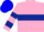 Silk - Pink, Dark Blue Hoop, Two Hoops on Sleeves, Blue Cap