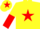 Silk - Yellow, Red star, halved sleeves, Yellow cap, Red star