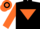 Silk - BLACK, orange inverted triangle & sleeves, hooped cap