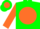 Silk - GREEN, green 'CY' on orange disc, orange sleeves, gree