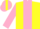 Silk - Yellow, Pink Stripe, Pink Fleur-de-Lis on Back, Pink Sleeves