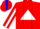 Silk - Red, Blue 'E' on White Triangle, White Stripe on Blue S