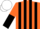 Silk - Orange and black stripes, halved sleeves, white cap