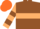 Silk - Brown, Beige hoop, Beige and Brown hooped sleeves, Orange cap