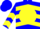 Silk - BLUE, blue 'JB' on yellow disc, yellow chevrons on s