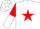 Silk - WHITE, White 'C' on Red Star, Red & White halved Slvs