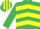 Silk - EMERALD GREEN & YELLOW CHEVRONS, striped cap