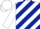 Silk - White, light and dark blue diagonal stripes, white and
