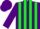 Silk - PURPLE,  yellow and green stripes, purple cap