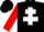 Silk - Black, White Cross of Lorraine, Red Bars on Sleeves, Blac