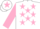 Silk - White, Pink stars, sleeves and star on cap