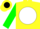 Silk - Yellow, Black Emblem on White disc, Green Sleeves