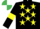 Silk - Black, Yellow stars and armlets, Emerald Green and White quartered cap