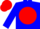 Silk - Blue, White 'T' in Red disc, Blue Sleeves, Red Cap