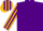 Silk - PURPLE,  gold 'DW' and crown, purple stripes o