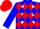 Silk - BLUE, red diamonds with white spots, red cap
