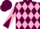 Silk - Maroon, Pink Diamonds, Maroon and Pink Diagonally Quartered Sle