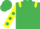 Silk - Emerald Green, Yellow epaulets, Yellow sleeves, Emerald Green spots