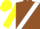 Silk - Brown and Yellow Halves, White Sash, White Band on Brown and Yellow Sleeves, Yellow Cap