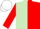 Silk - Light Green and Red halved, Red sleeves, White cap