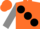 Silk - orange, large black spots, grey sleeves