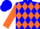 Silk - Blue and Orange Diamonds, Orange Sleeves, Blue Diamond Seam