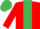 Silk - red and emerald green stripe, sriped cap