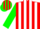 Silk - Red, Green Circled White CR, White Stripes on Green Sle