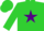 Silk - Lime Green, Lime Green 'MB' on Purple Star, Pur