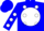 Silk - BLUE, blue 'HS' on white disc, white spots on blue