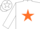 Silk - WHITE, burnt orange star, burnt orange band on sle