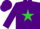 Silk - PURPLE, lime green star,