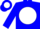 Silk - Blue, blue 'M' on white disc on back, small blue 'TK'