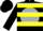 Silk - Black, Silver disc, Yellow 'ZRS', Two Yellow Hoops on Slee