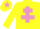 Silk - Yellow, Mauve Cross of Lorraine and armlet, Yellow cap, Mauve star