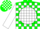 Silk - Green, white disc with green 'R', green and white blocks on sleeves,