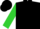 Silk - Black, lime green arrow, lime green sleeves, black cap