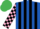 Silk - Royal Blue and Black stripes, Pink and Black check sleeves, Emerald Green cap