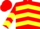 Silk - RED, yellow chevrons, white