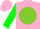 Silk - Hot Pink, Apple Green disc, Black 'JO', Green Sleeves, Pink Cap, Green Visor a