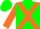 Silk - Green, orange cross belts, orange bars on sleeves, green cap