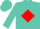 Silk - Turquoise, Black 'WN' in Red Diamond, Red and Black