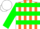 Silk - WHITE,Orange Stripes Green Hoops On Slvs