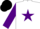 Silk - White, Purple star and sleeves, Black cap
