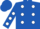 Silk - Royal blue, royal blue emblem on white spots