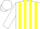Silk - White, yellow stripes, white cap