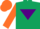 Silk - DARK GREEN,purple inverted triangle,orange sleeves,light green & orange qtd. cap
