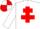 Silk - WHITE, red cross of lorraine, white sleeves, quartered cap