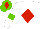 Silk - White, Red diamond, White sleeves, Light Green armlets, Light Green cap, Red diamond